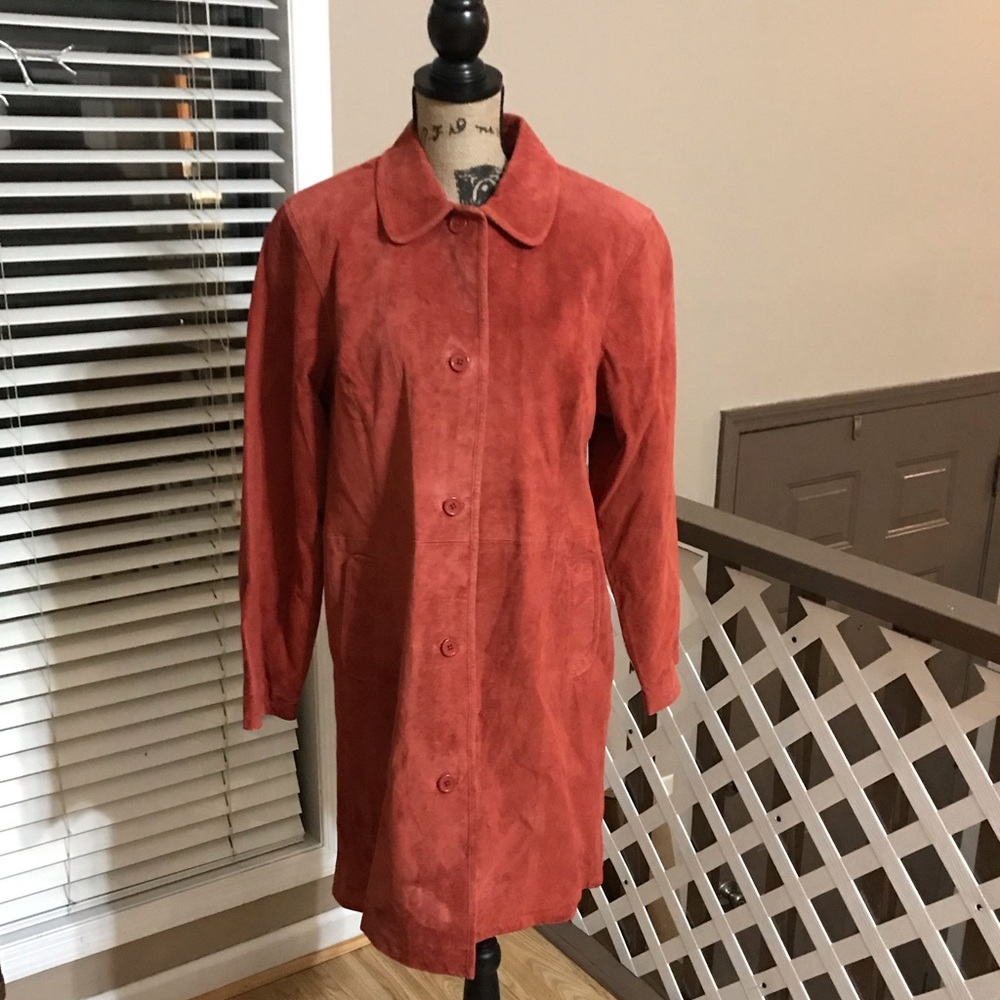 Centigrade 100% Genuine Leather Coat Burnt Orange